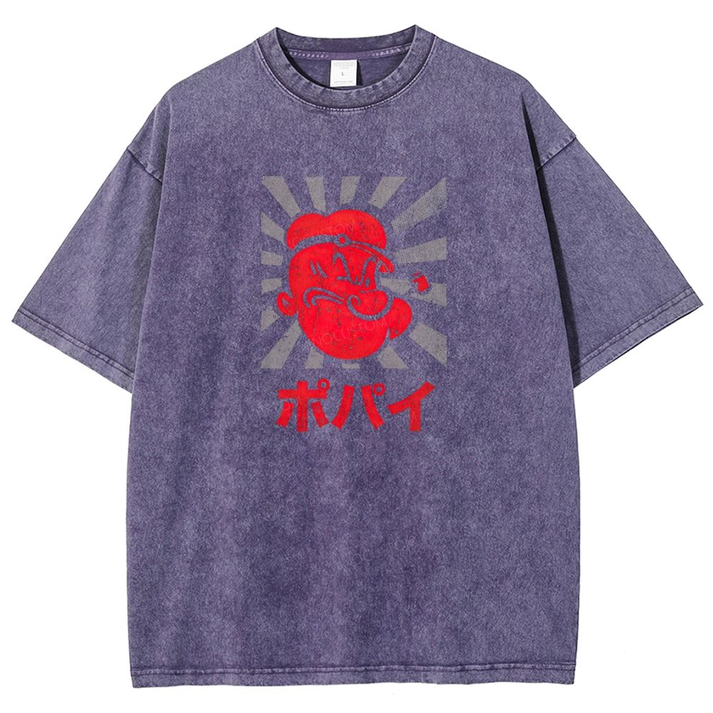 Vintage Retro Sailor Character Washed T-shirt