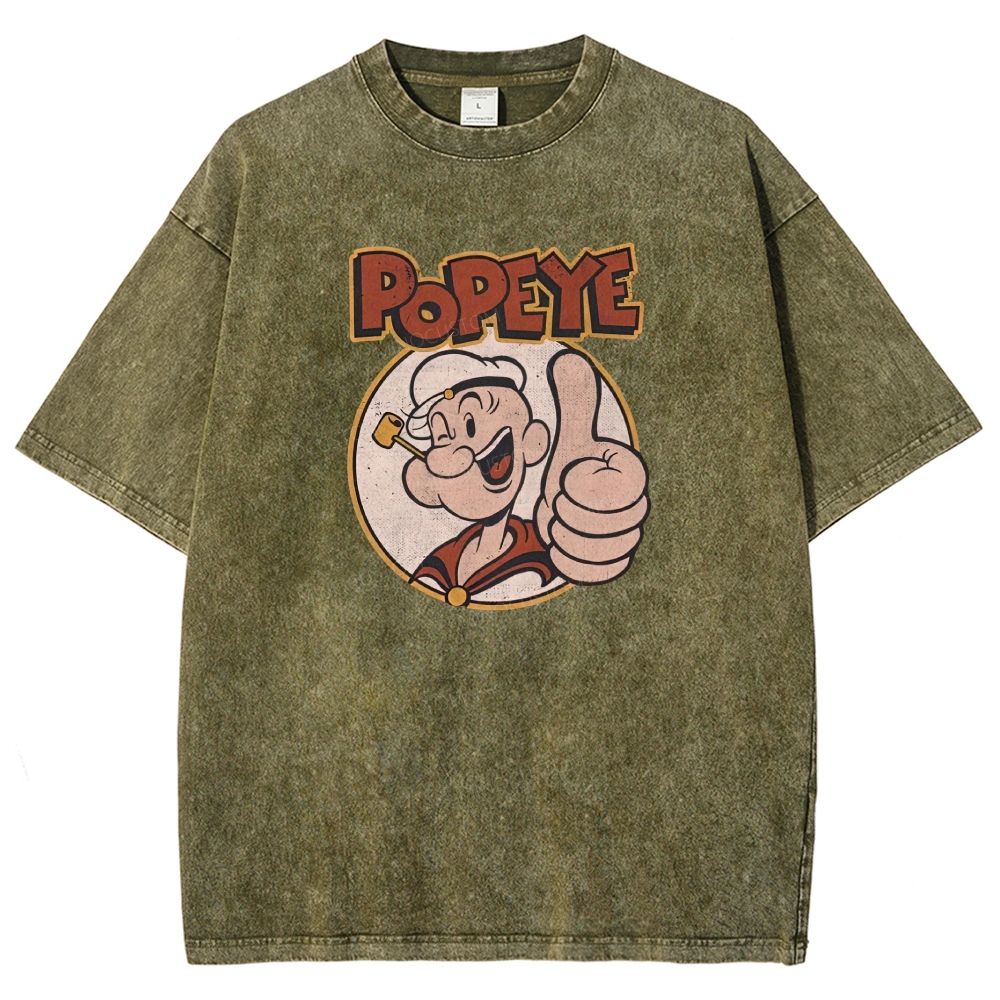 Retro Vintage Sailor Guy Thumbs‑up Washed T-shirt