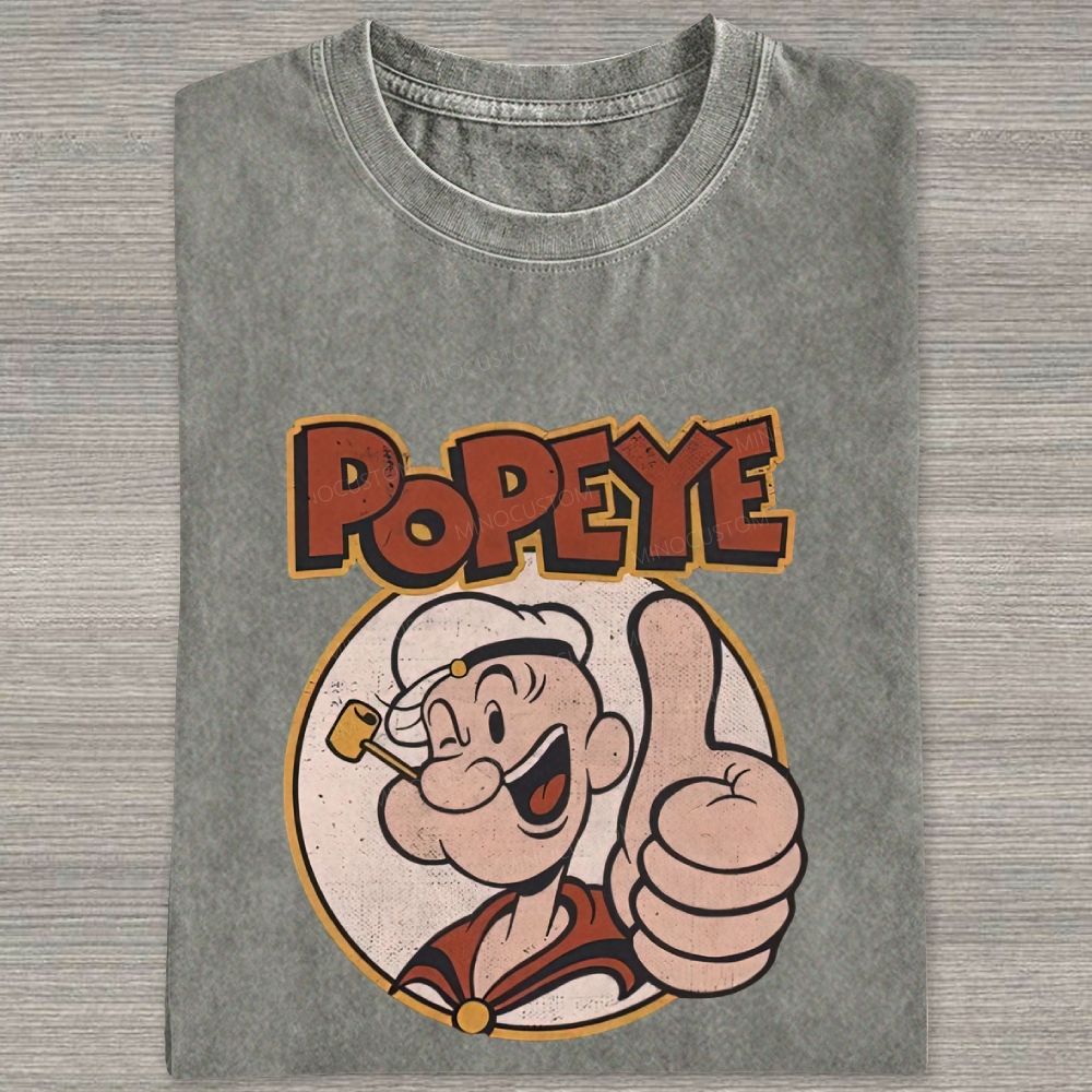 Retro Vintage Sailor Guy Thumbs‑up Washed T-shirt
