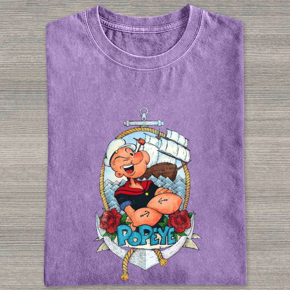 Vintage Nautical Sailor Tattoo Washed T-shirt
