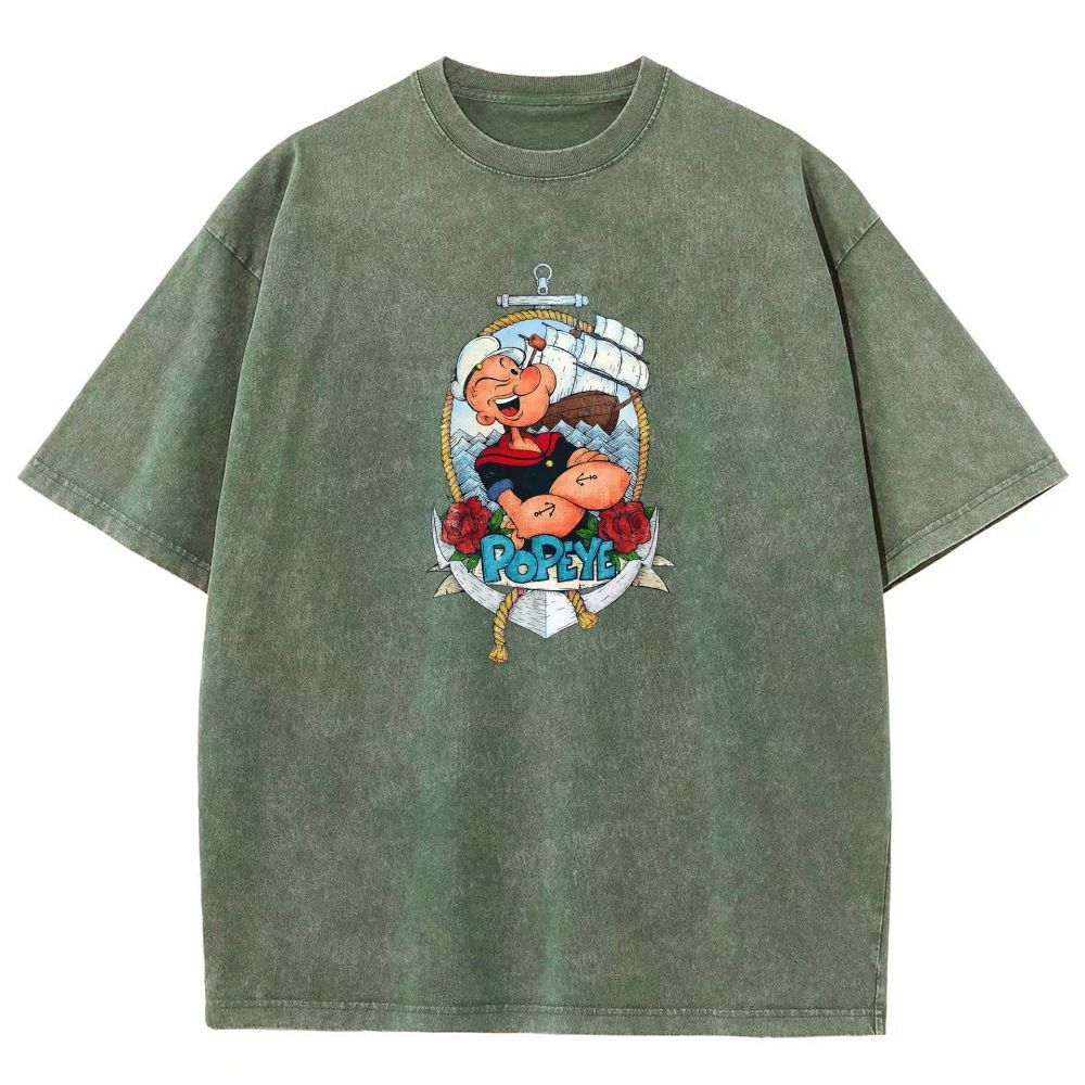 Vintage Nautical Sailor Tattoo Washed T-shirt