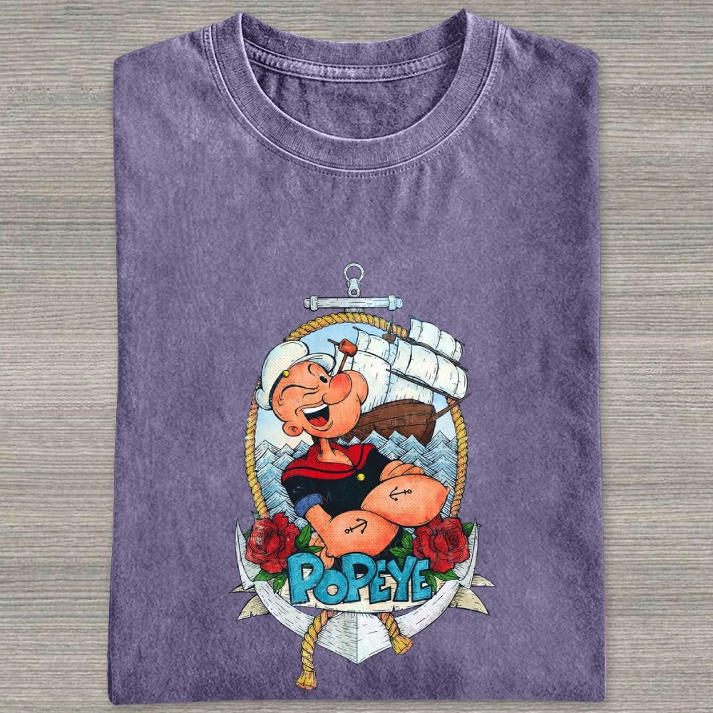 Vintage Nautical Sailor Tattoo Washed T-shirt