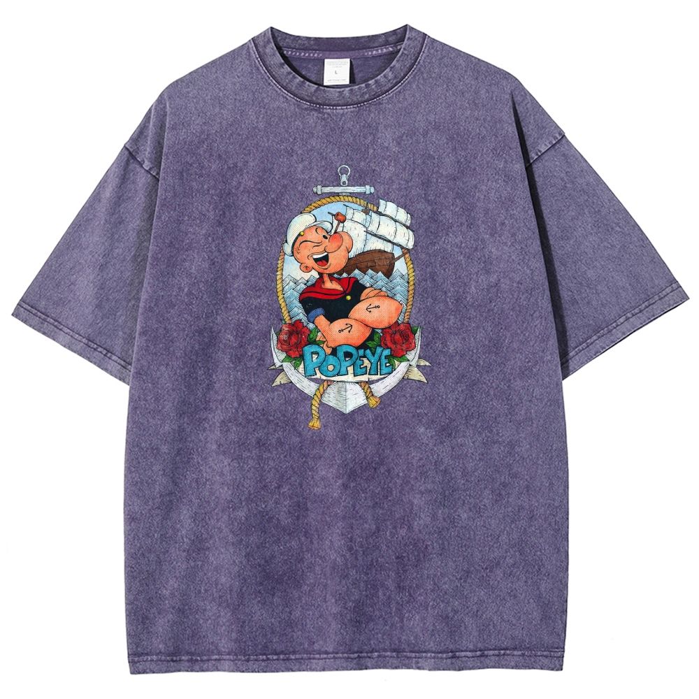 Vintage Nautical Sailor Tattoo Washed T-shirt
