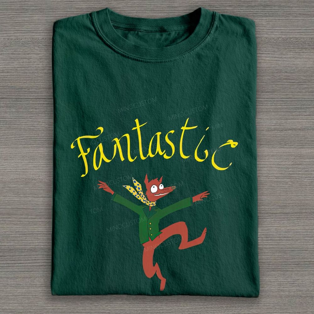 Whimsical Dancing Fox Cartoon Art Cotton T-shirt