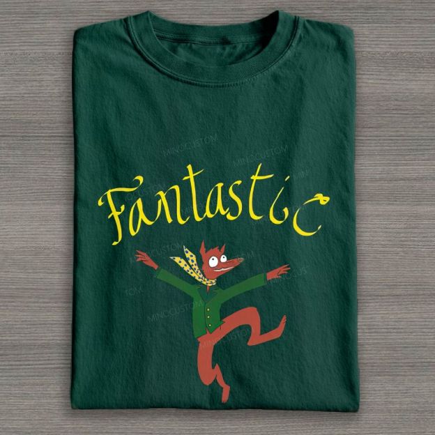 Whimsical Dancing Fox Cartoon Art Cotton T-shirt