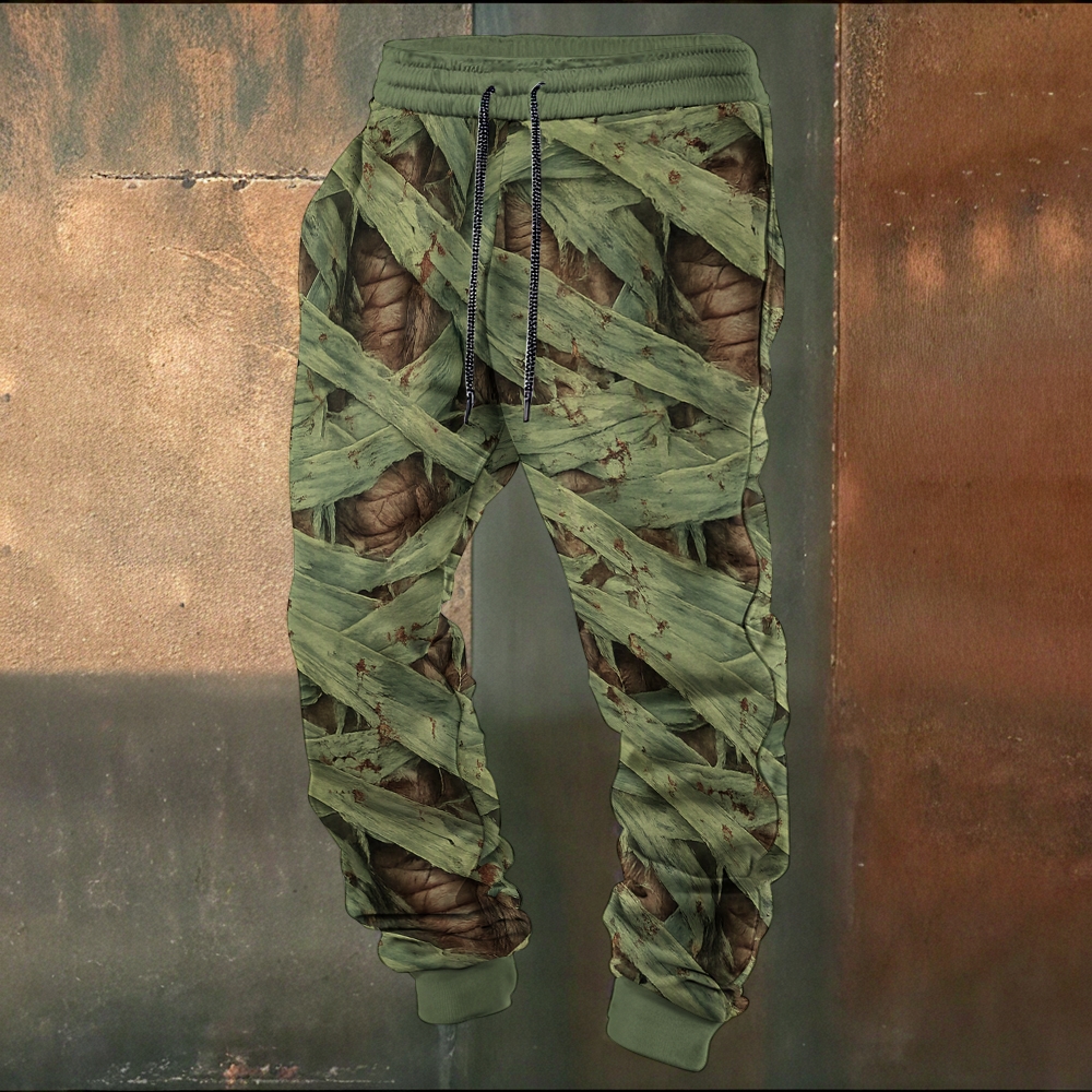Men's Halloween Optical Displacement Strap Zombie 3d Printed Sweatpants