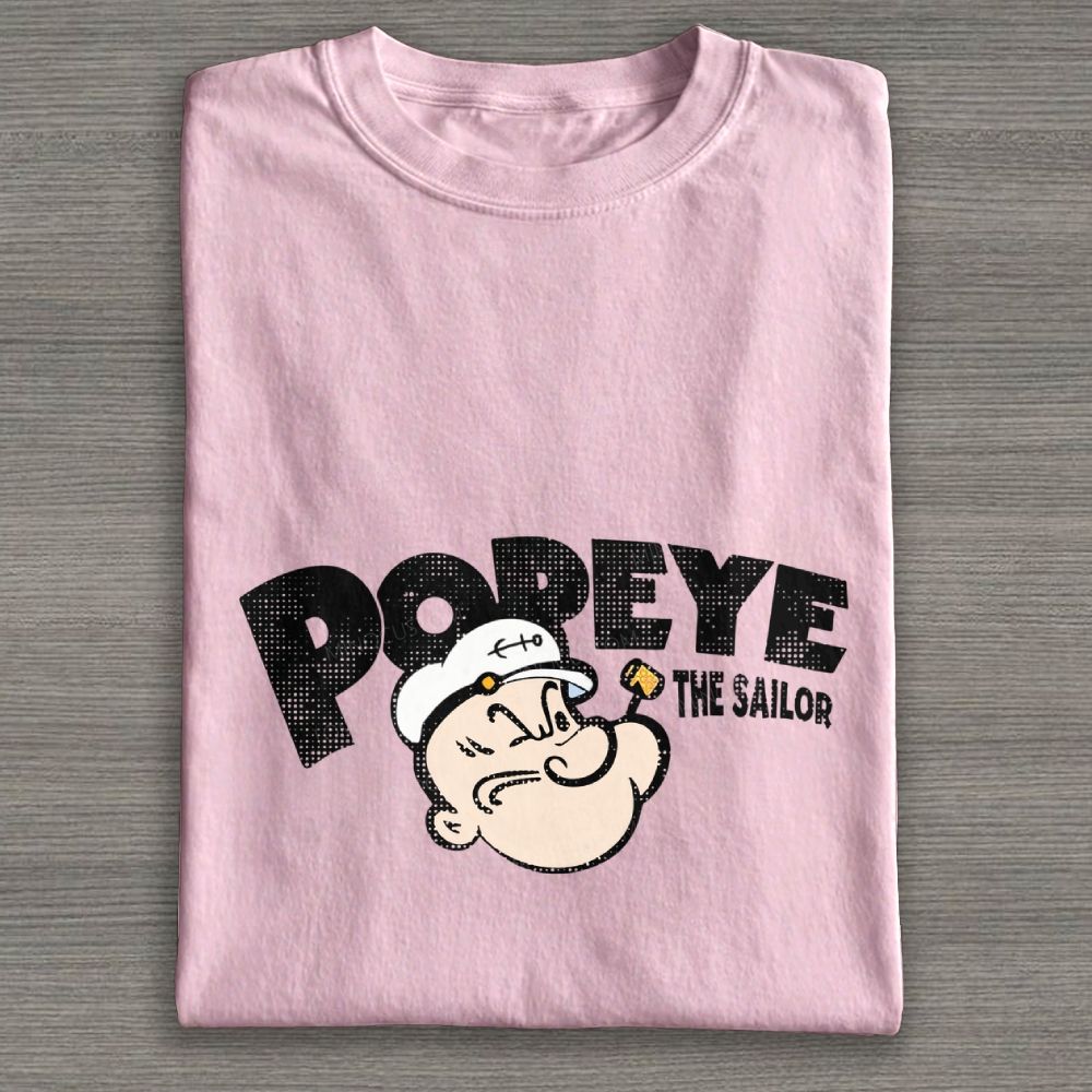 Retro Stylized Sailor Man Halftone Cotton T-shirt