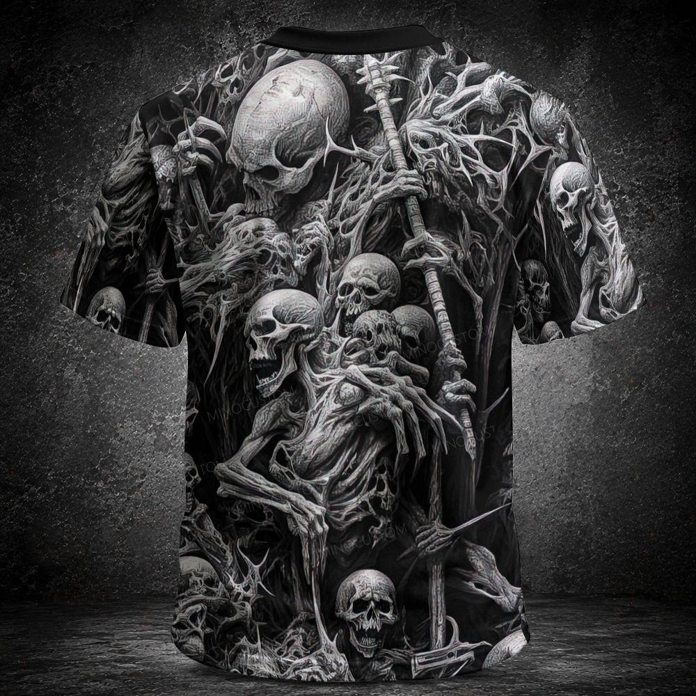 Men's  Vintage Gothic Engraved Skull Full Print Short Sleeve T-shirt