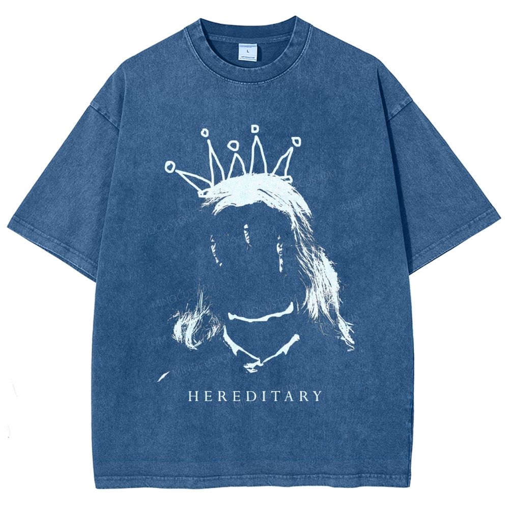Dark Ghost Crown Portrait Graphic Unisex Fit Washed T-Shirt
