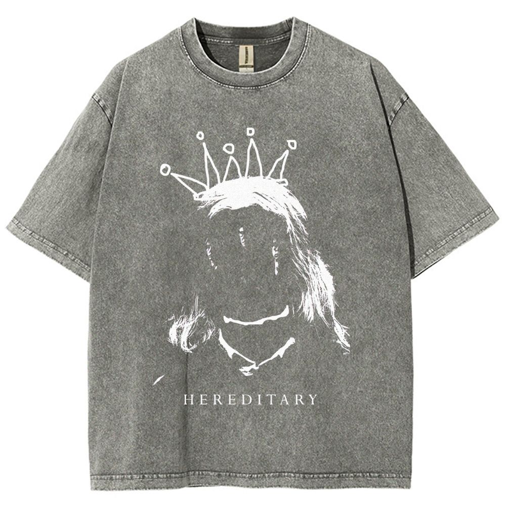 Dark Ghost Crown Portrait Graphic Unisex Fit Washed T-Shirt