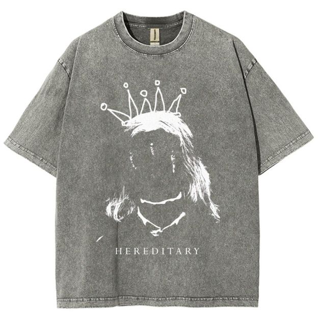 Dark Ghost Crown Portrait Graphic Unisex Fit Washed T-Shirt