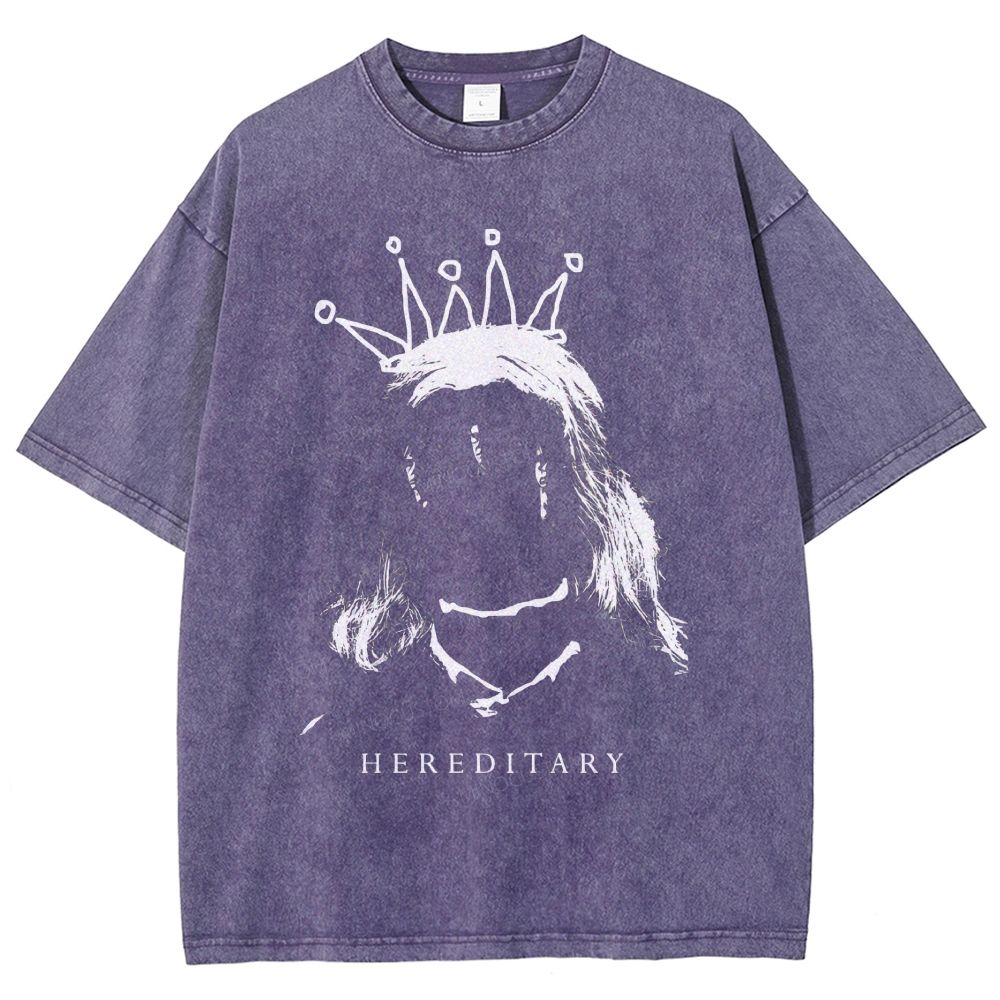 Dark Ghost Crown Portrait Graphic Unisex Fit Washed T-Shirt