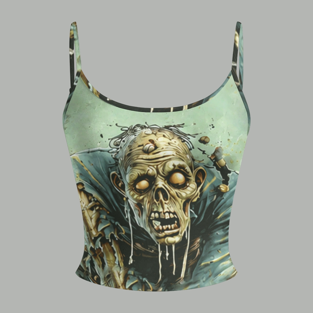 Horror Zombie Skeleton Creature Top & Elasticated Trousers Two-Piece Set