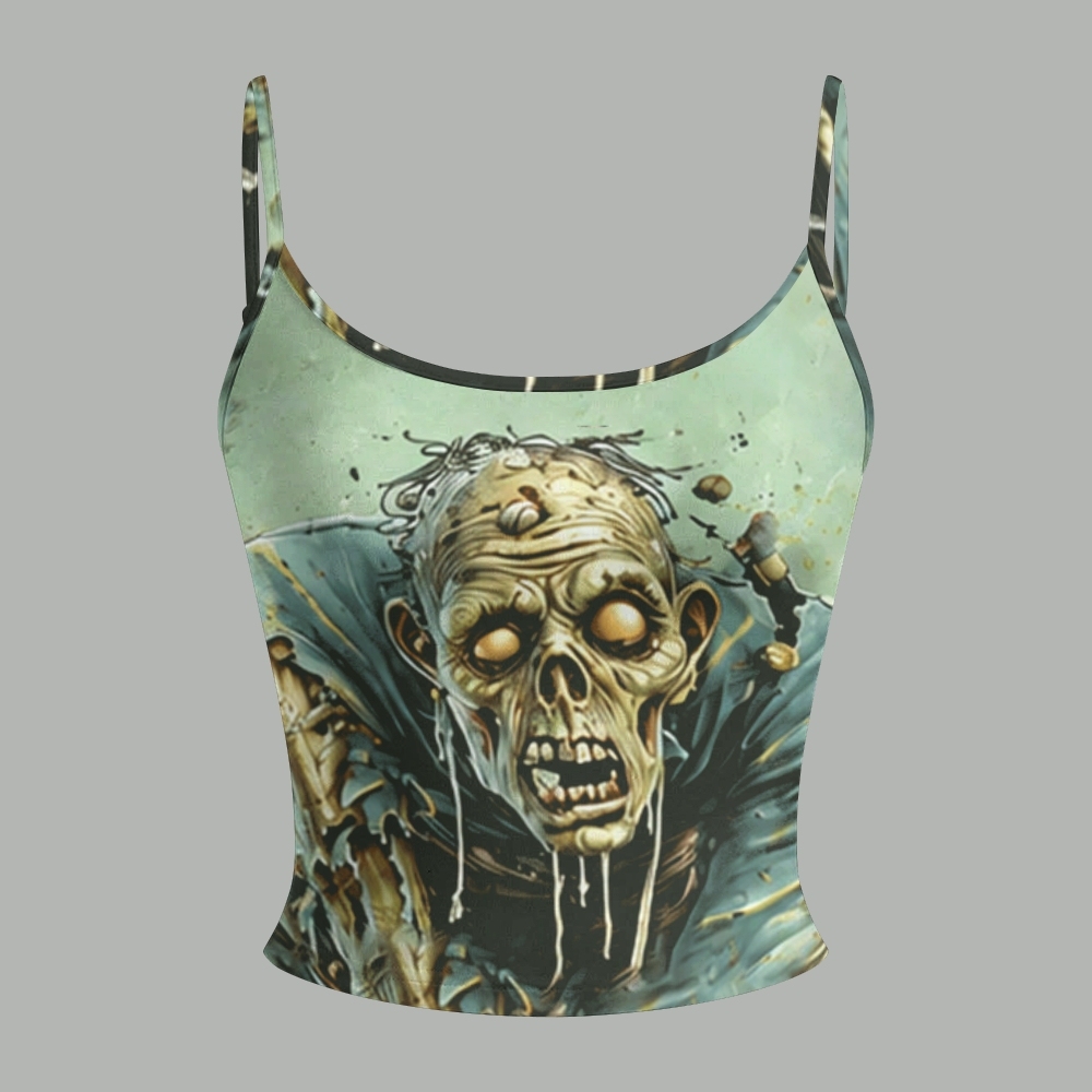 Horror Zombie Skeleton Creature Top & Elasticated Trousers Two-Piece Set
