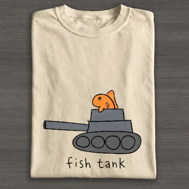 Funny Fish Tank Pun Graphic Cotton T-shirt