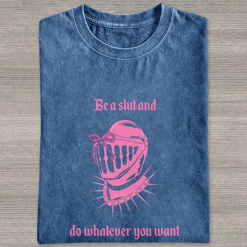 Pink Medieval Spiked Helmet With Bow Feminist Gothic Graphic Washed T-shirt