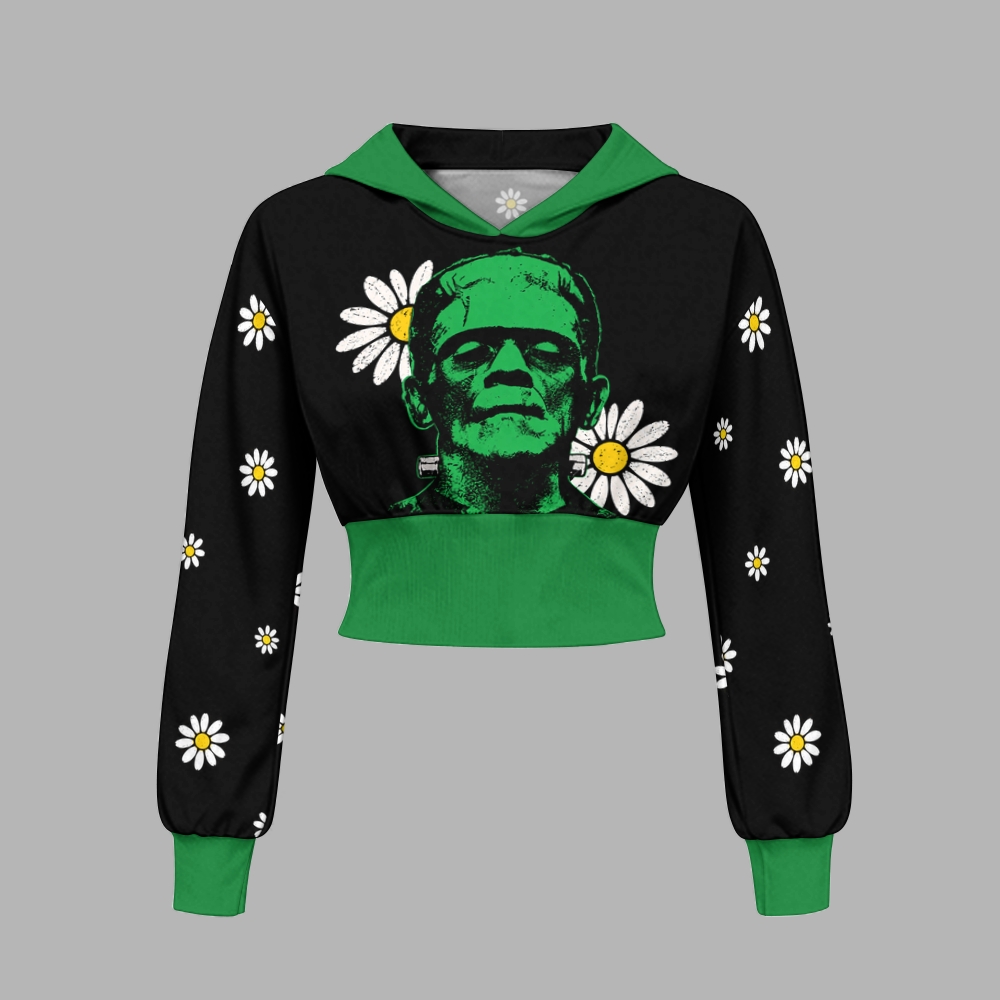 Skull Daisy Floral Slim-Fit Sweatshirt Set