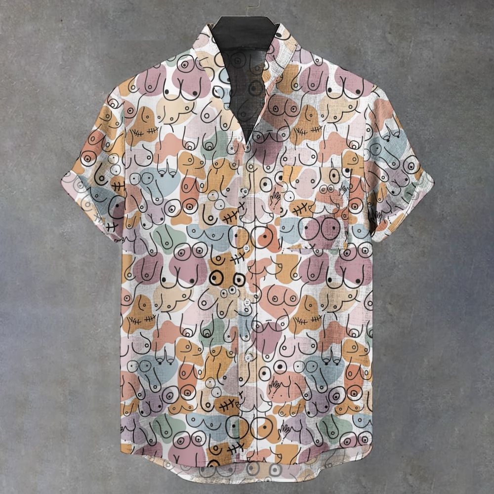 Abstract Breast Art Print Short Sleeve Shirt