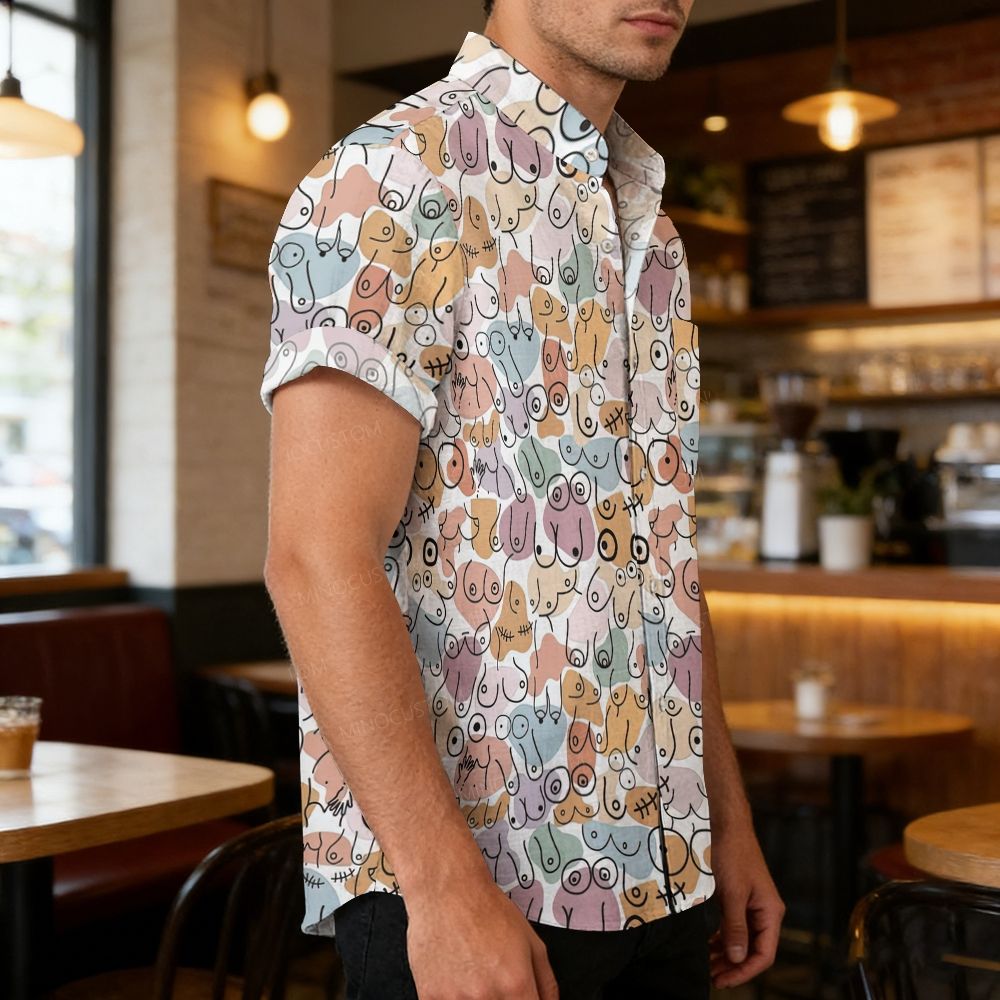 Abstract Breast Art Print Short Sleeve Shirt