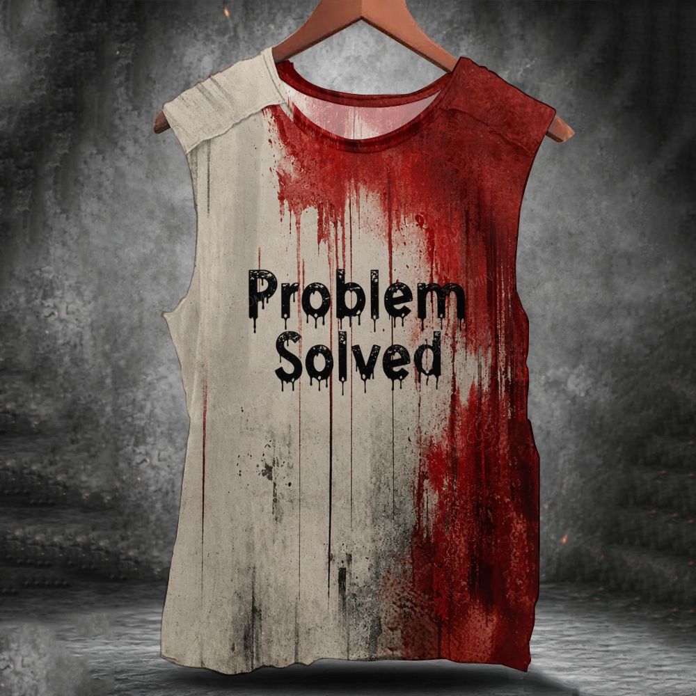 Men's Printed Problem Solved  Printed Tank Top 