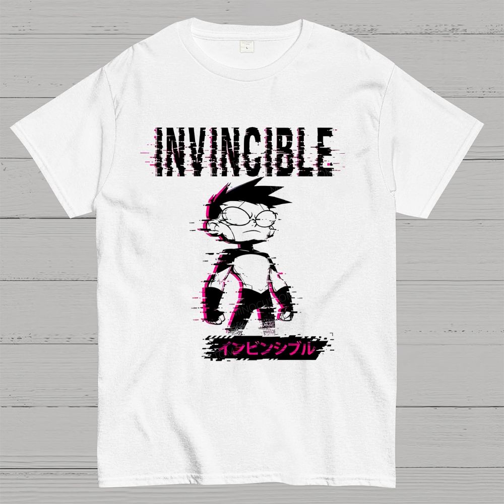Retro Glitch Anime Cartoon Character Cotton T-Shirt