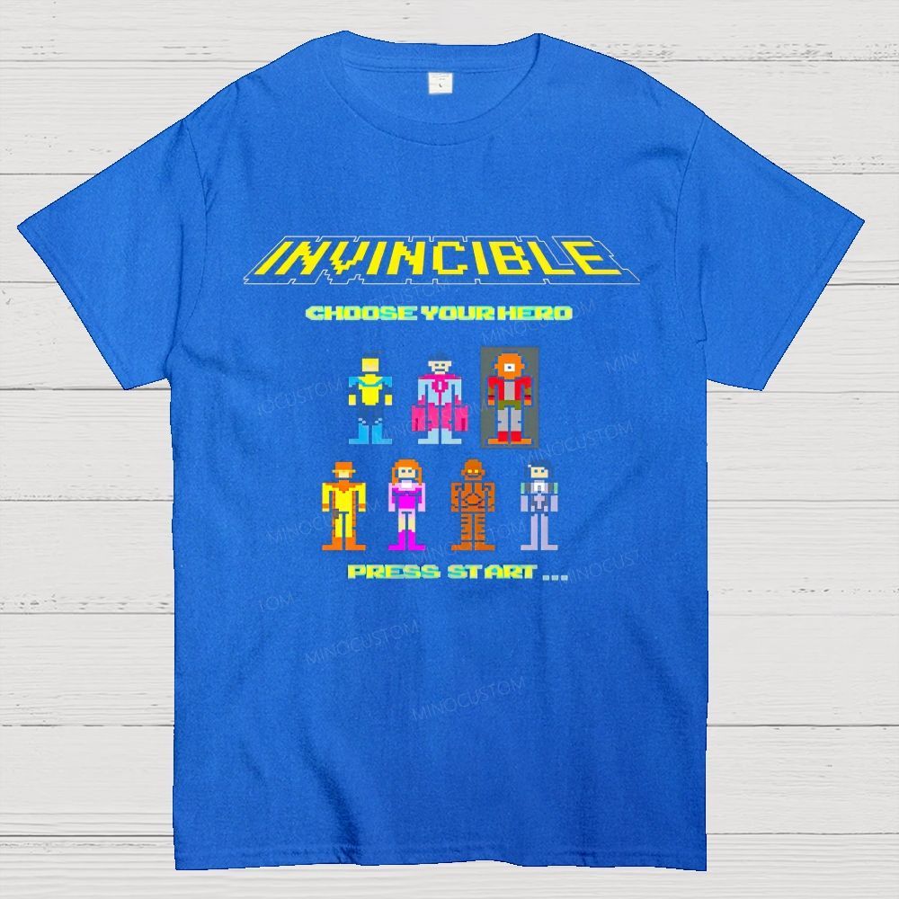 8 Bit Retro Pixel Hero Character Select Screen Cotton T-Shirt