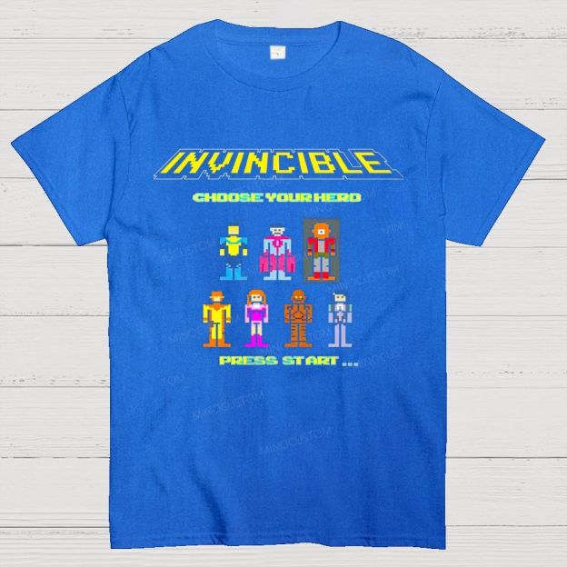 8 Bit Retro Pixel Hero Character Select Screen Cotton T-Shirt