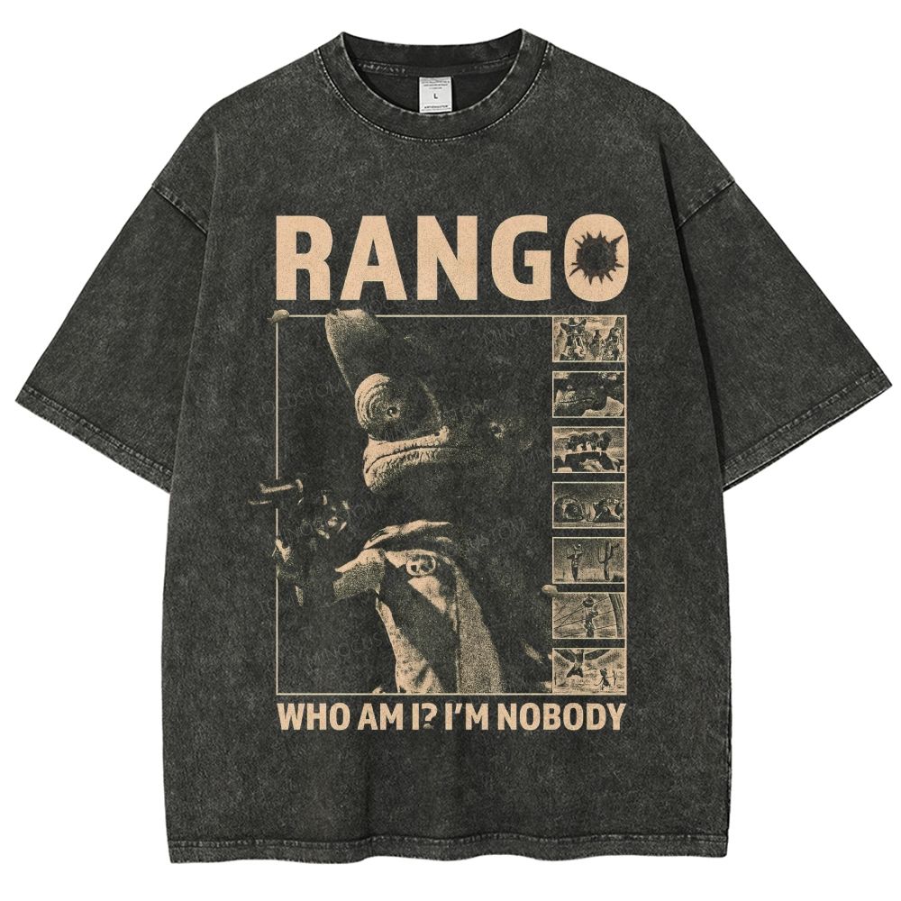 Vintage Western Desert Reptile Cowboy Poster Unisex Fit Washed T-Shirt