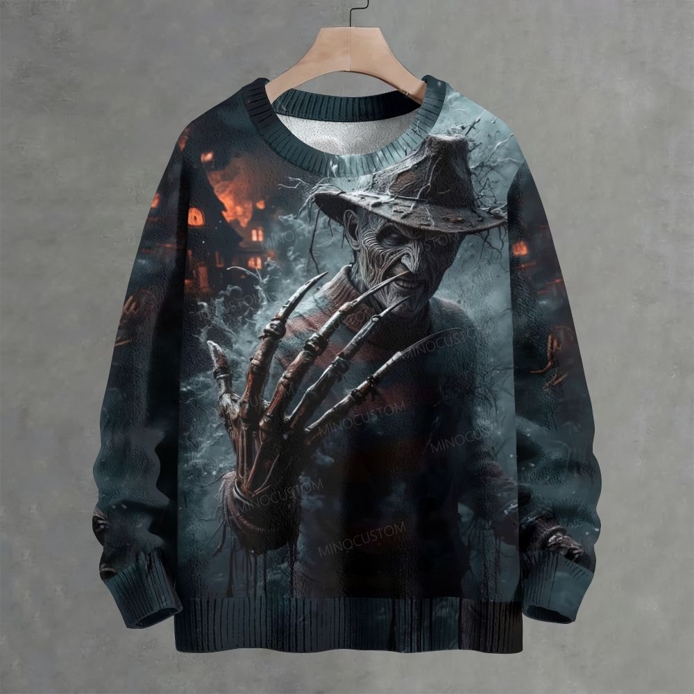 Nightmare Clawed Monster Horror Crew Neck Sweater