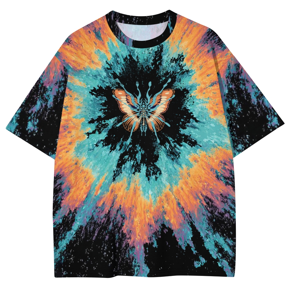 Psychedelic Spiral Tie‑Dye Butterfly Unisex Print T-Shirt