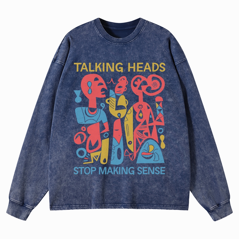 Unisex Casual Washed Long-Sleeved T-Shirt 2609008528