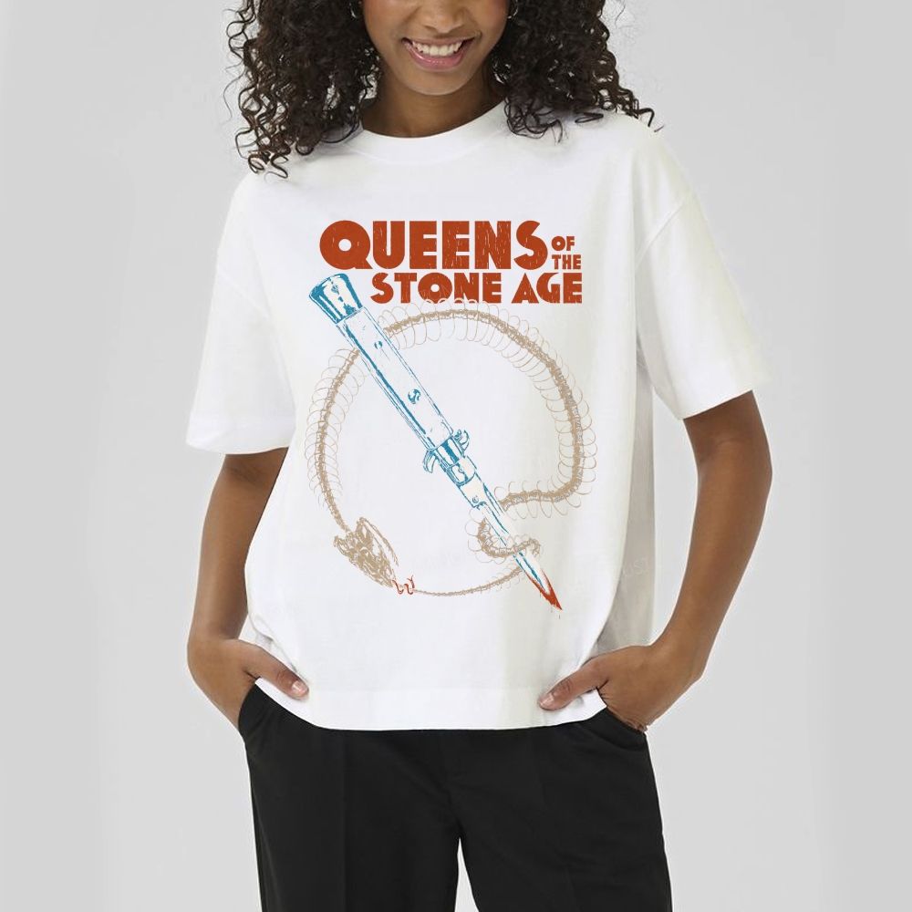 Vintage Band Graphic Cotton T-Shirt 