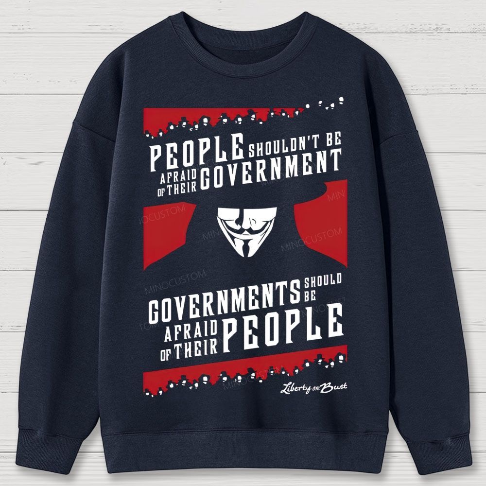 Masked Figure Freedom Quote Vintage Cotton Sweatshirts