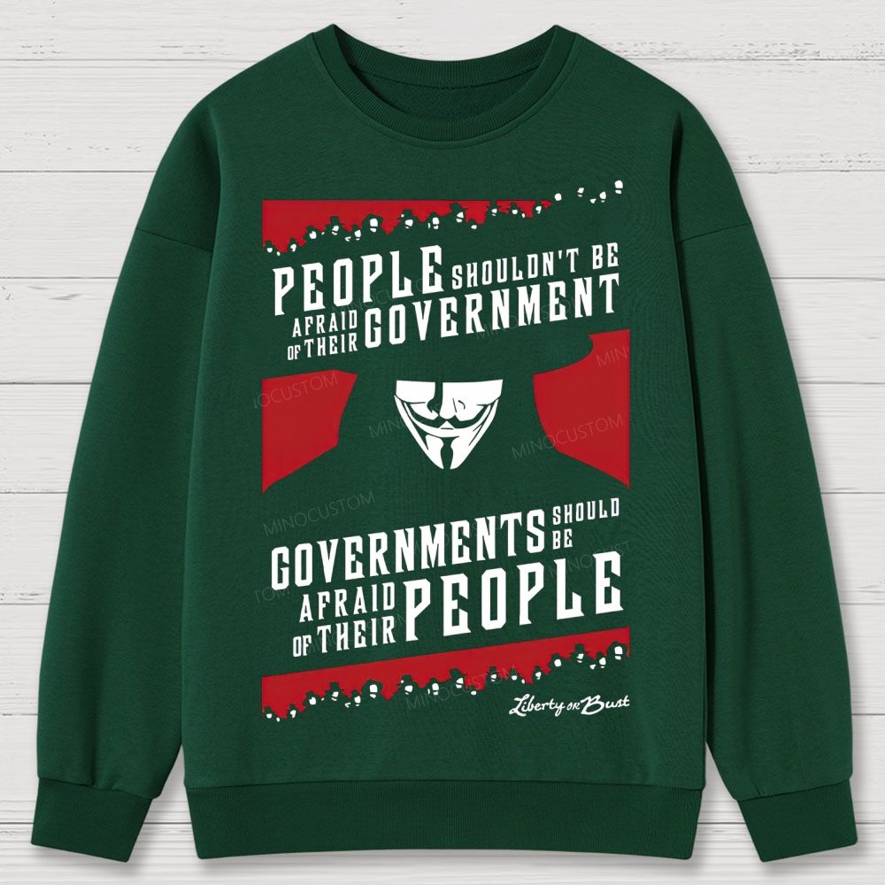 Masked Figure Freedom Quote Vintage Cotton Sweatshirts
