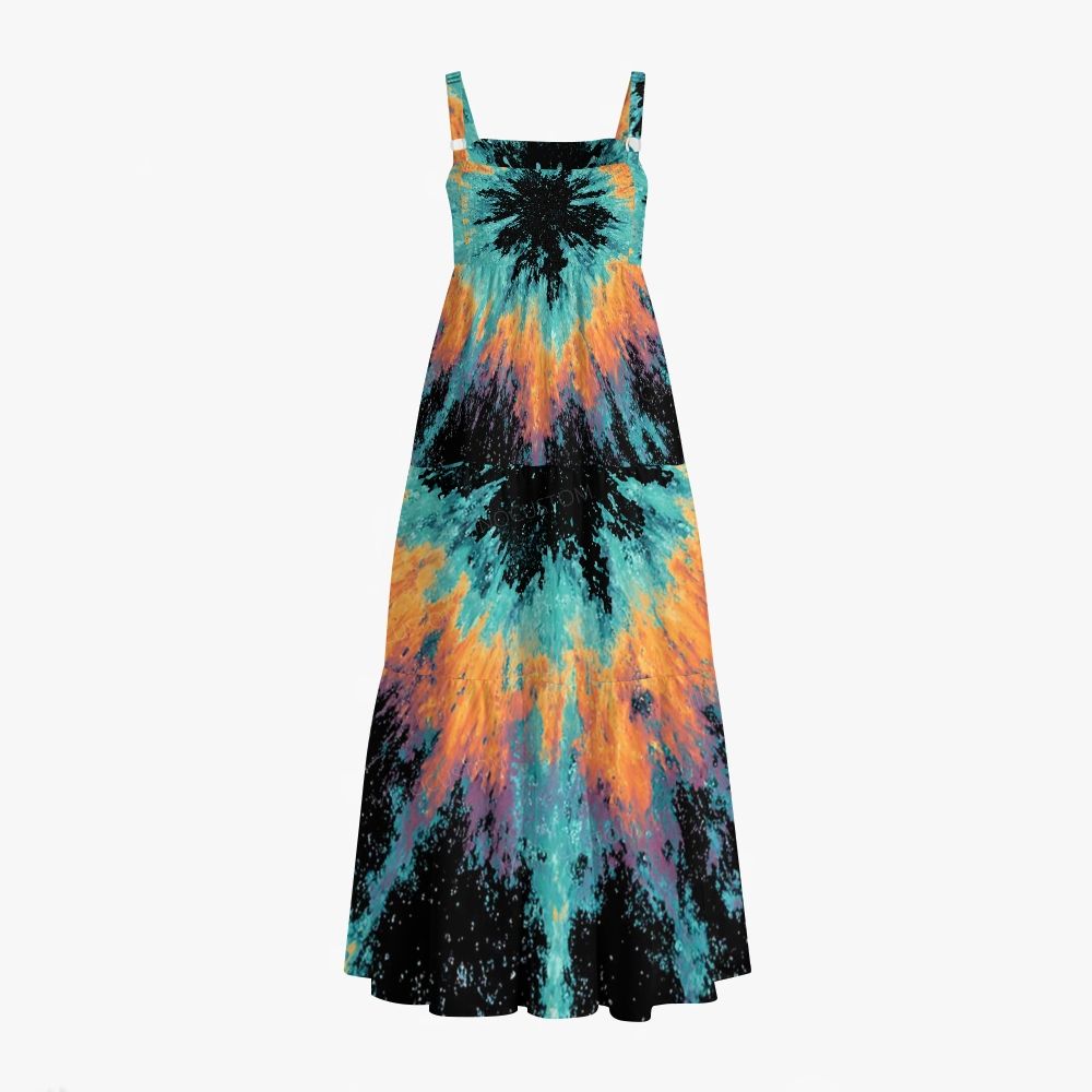Tie Dye Butterfly Teal Orange BurstMaxi Dresses