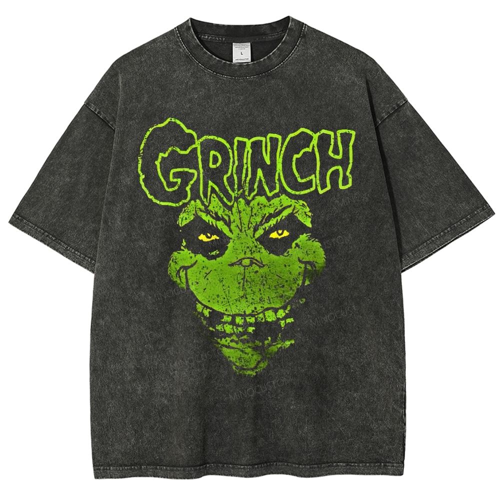 Vintage Grumpy Green Monster Unisex Fit Washed T-Shirt