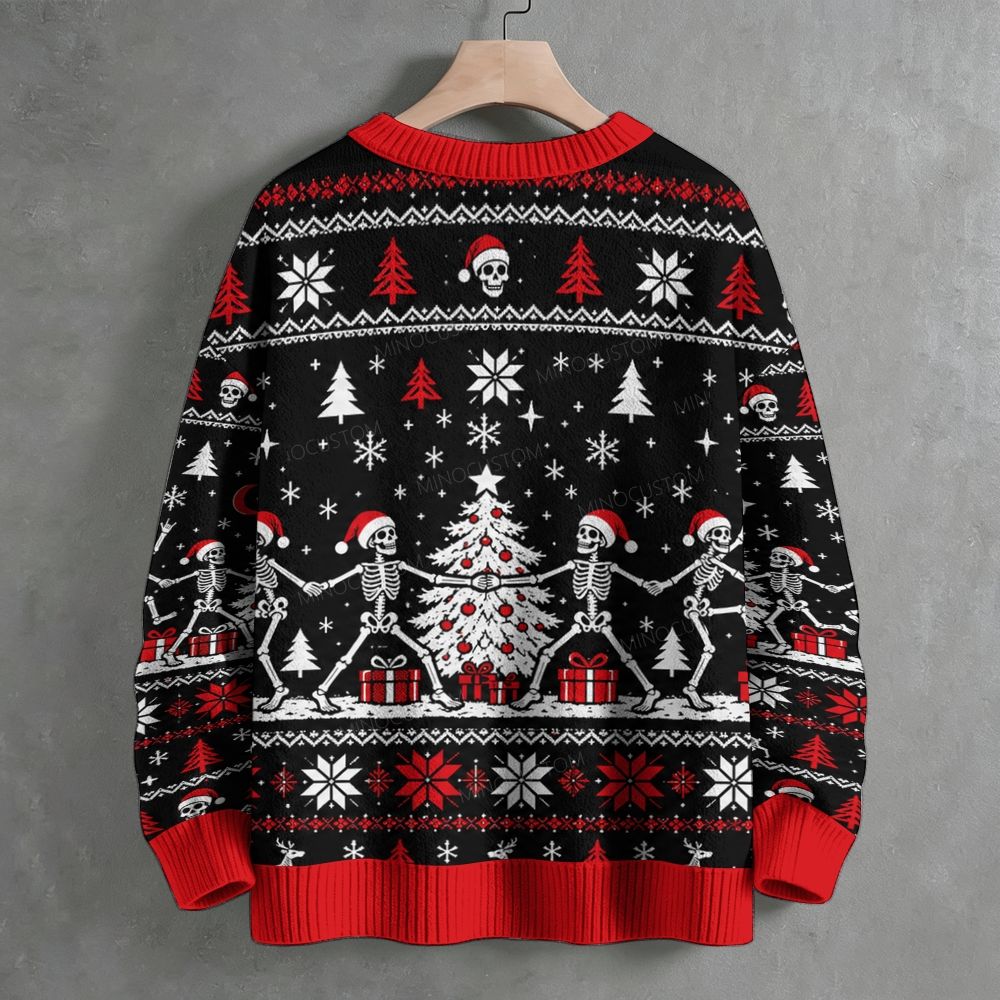 Christmas Skeleton Dance Crew Neck Sweater 