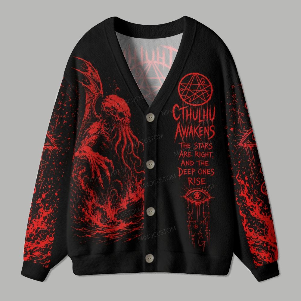 Cosmic Horror Sea Monster Cardigan Sweater