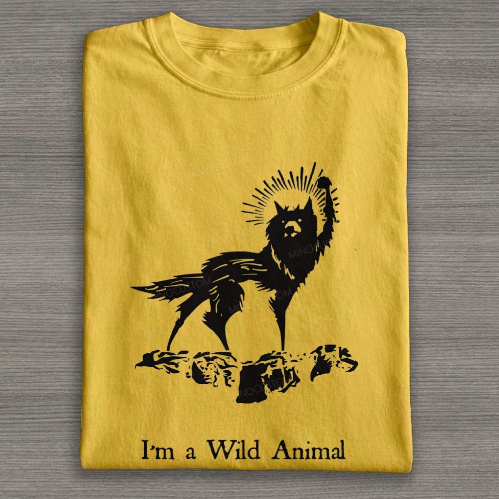 Vintage Wild Animal Quote Cotton T-shirt