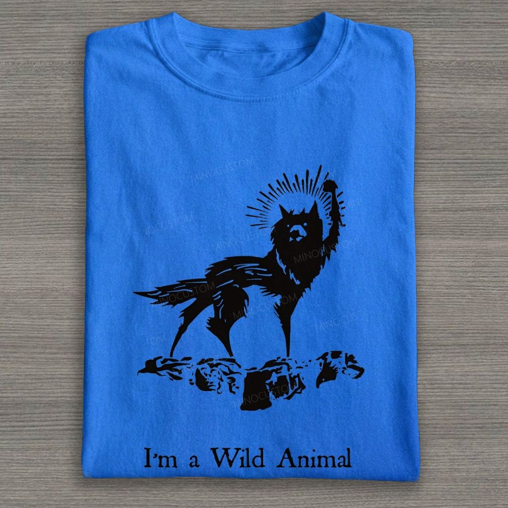 Vintage Wild Animal Quote Cotton T-shirt