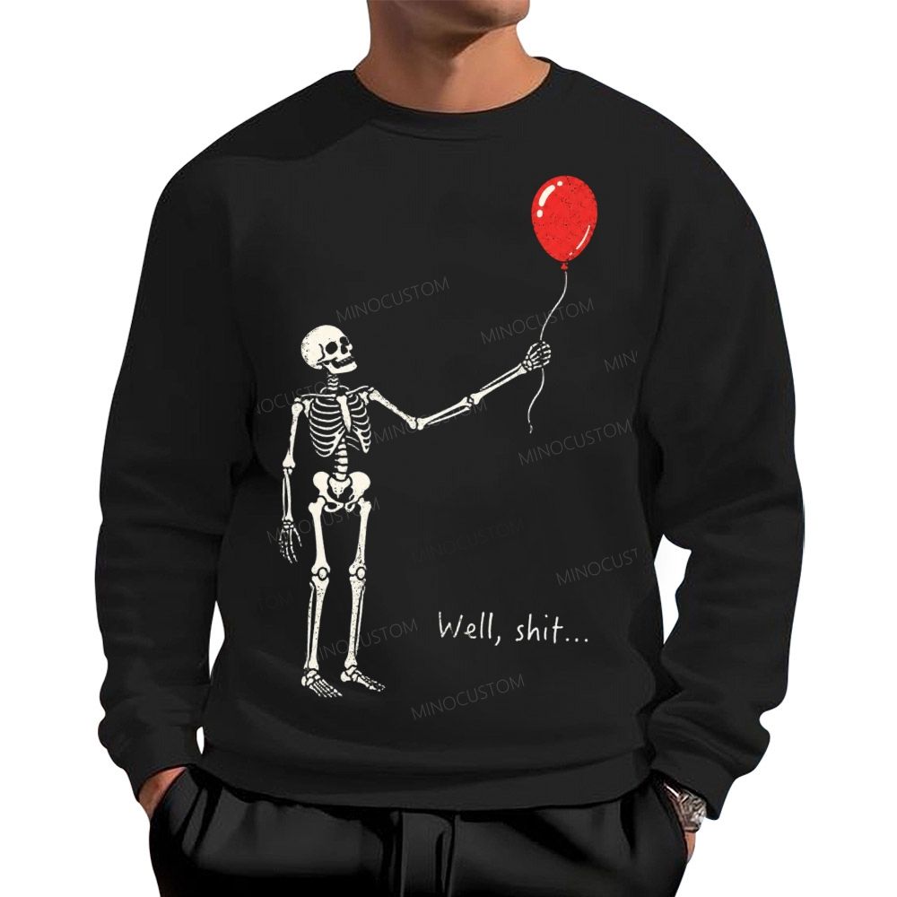 Skeleton Lost Balloon Cotton Sweatshirts