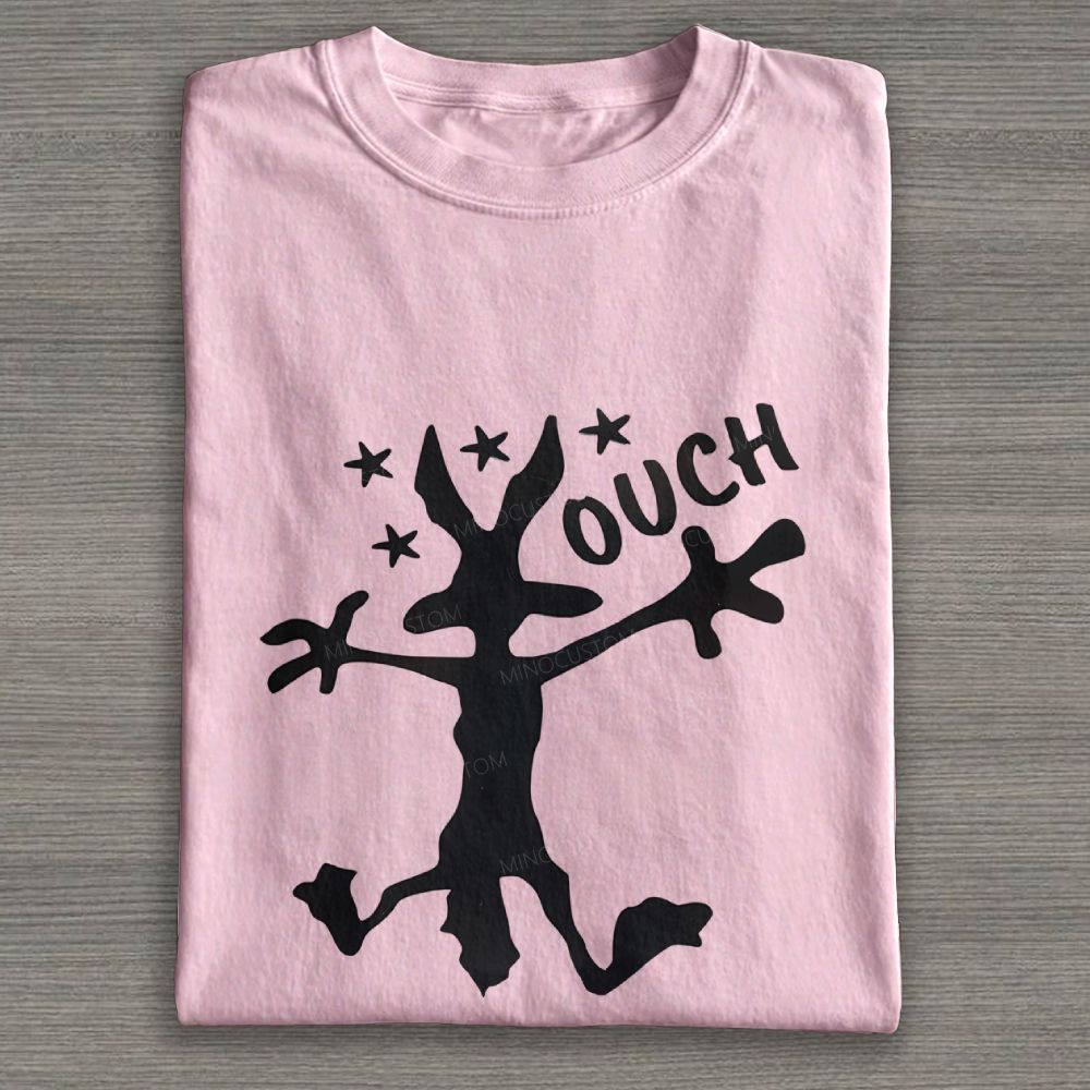 Funny Falling Wild Animal Silhouette Star Graphic Cotton T-shirt