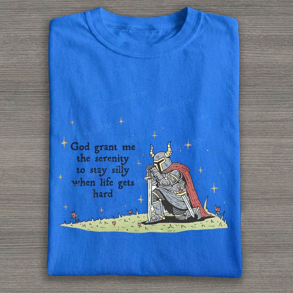 Medieval Knight Serenity Quote Funny Graphic Cotton T-shirt