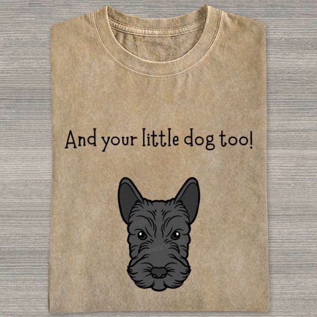 Vintage Scottie Dog Funny Quote Washed T-shirt