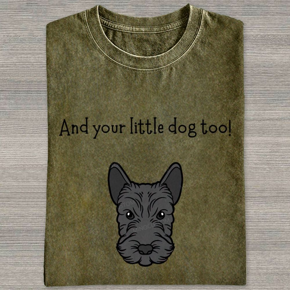 Vintage Scottie Dog Funny Quote Washed T-shirt
