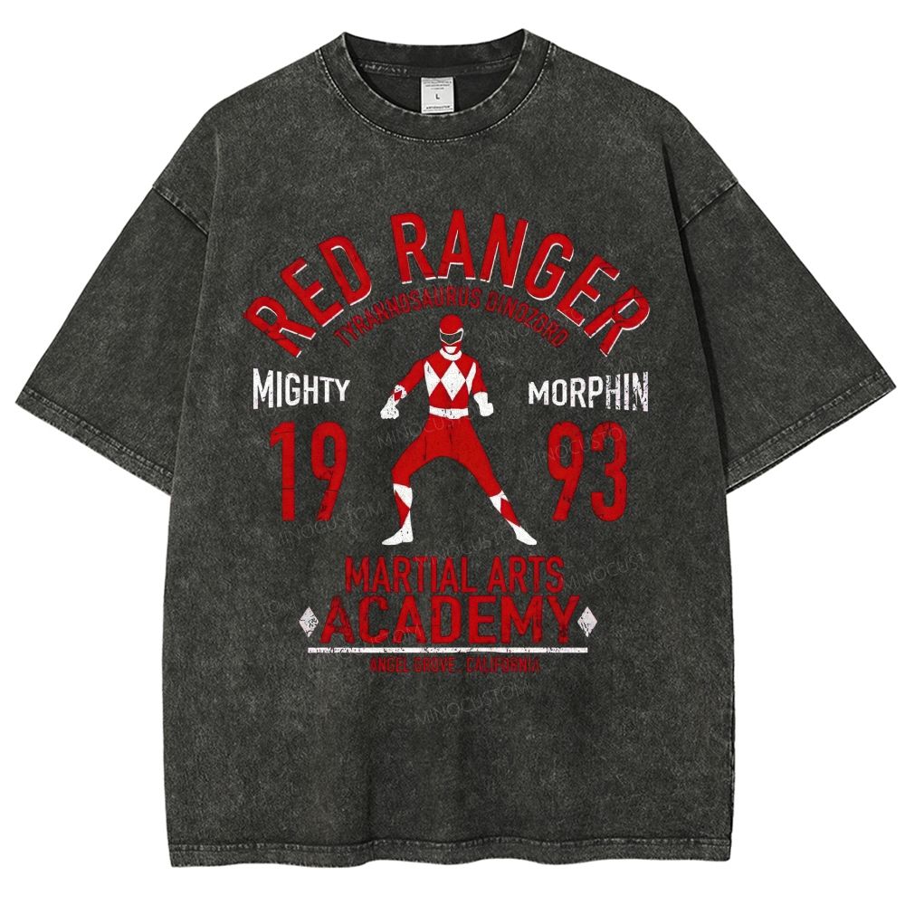 Vintage Martial Arts Hero Academy Graphic Unisex Fit Washed T-Shirt