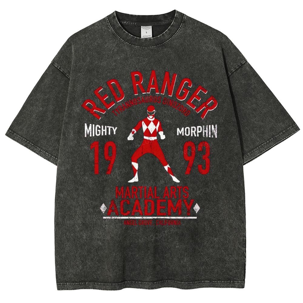 Vintage Martial Arts Hero Academy Graphic Unisex Fit Washed T-Shirt