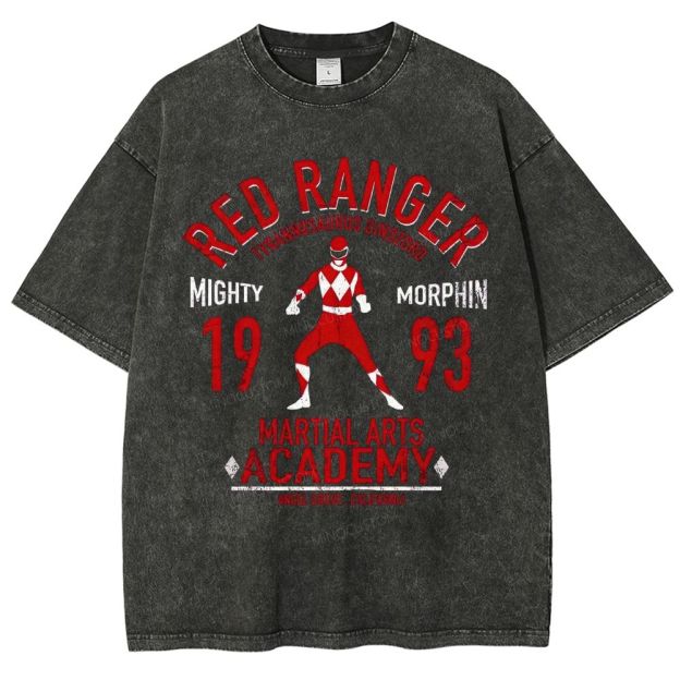 Vintage Martial Arts Hero Academy Graphic Unisex Fit Washed T-Shirt
