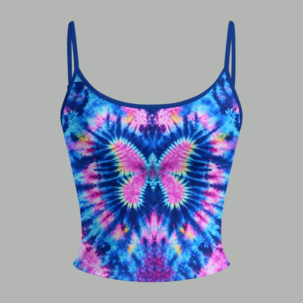 Bright Symmetrical Butterfly Tie‑Dye Top & Elasticated Trousers Two-Piece Set