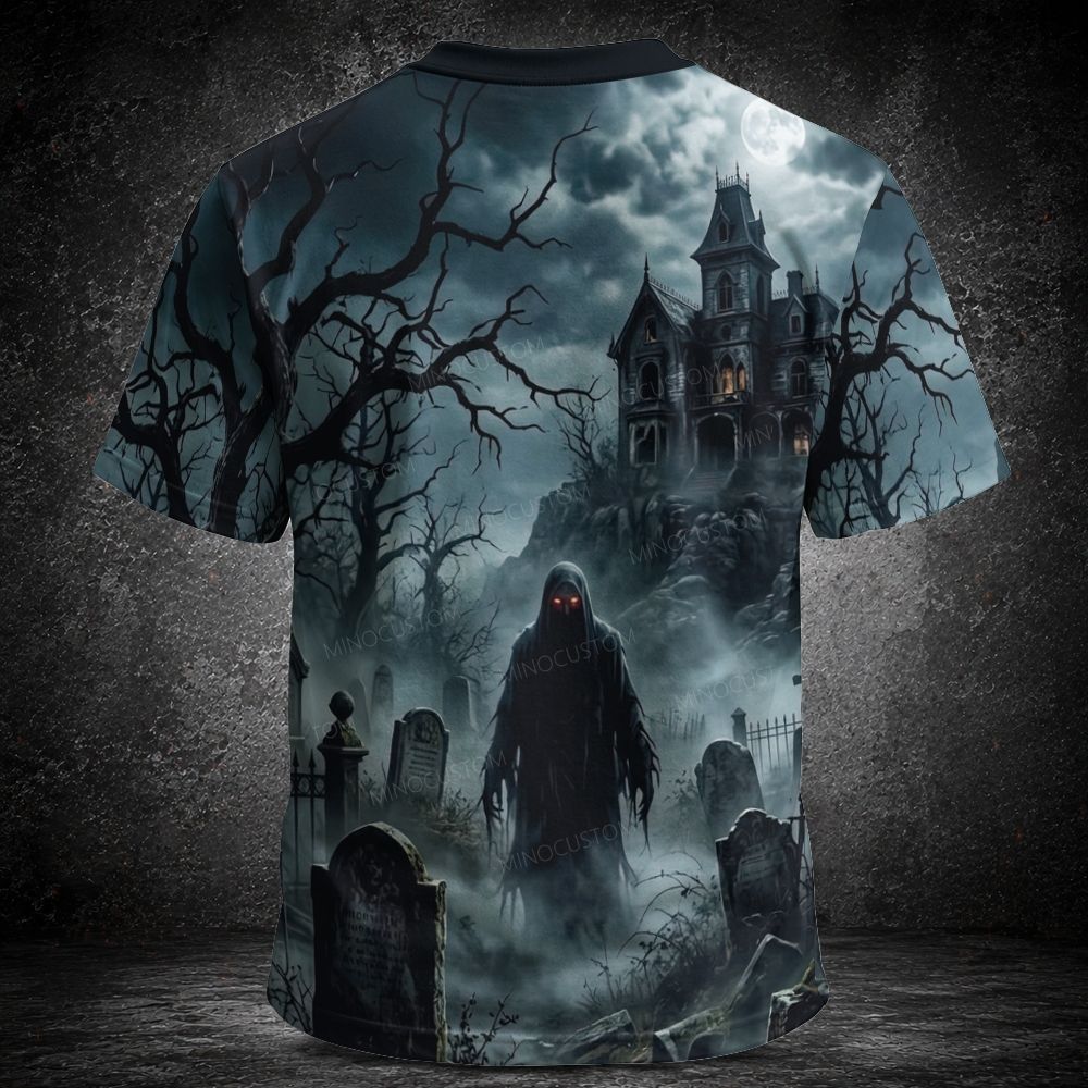 Men's  Vintage Haunted Mansion Graveyard Phantom Gothic Short Sleeve T-shirt